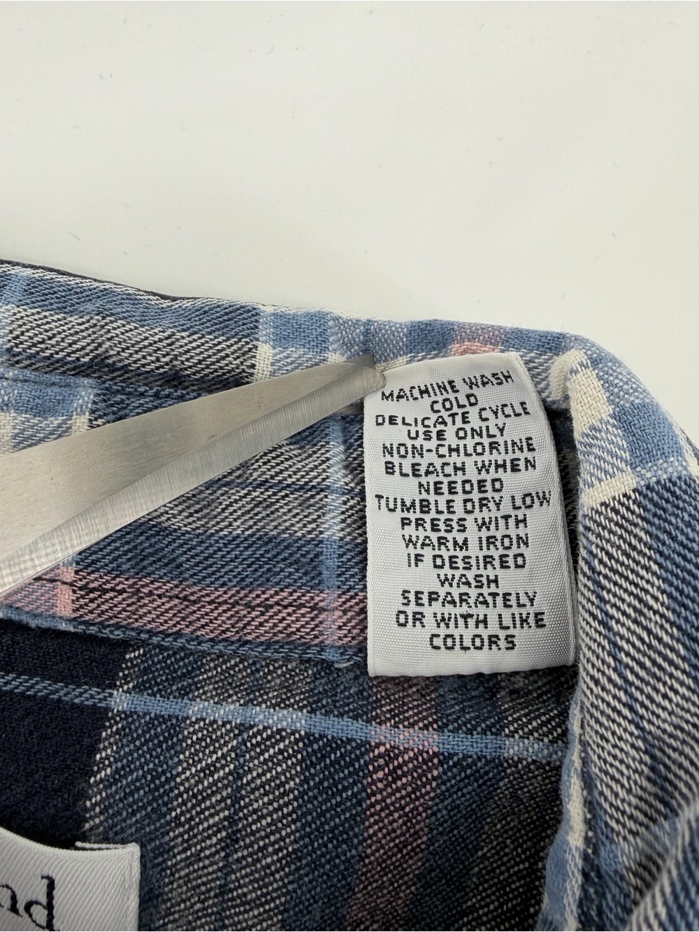 Westbound Blue White Plaid Long Sleeve Button Up Blouse Top XL Gorpcore Casual - Picture 7 of 9